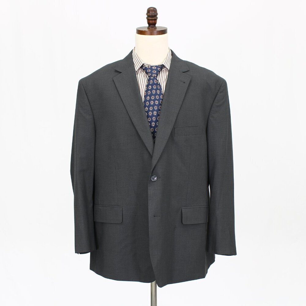 Oakhill 52R Gray Solid 2-Button Sport Coat Blazer Jacket G517